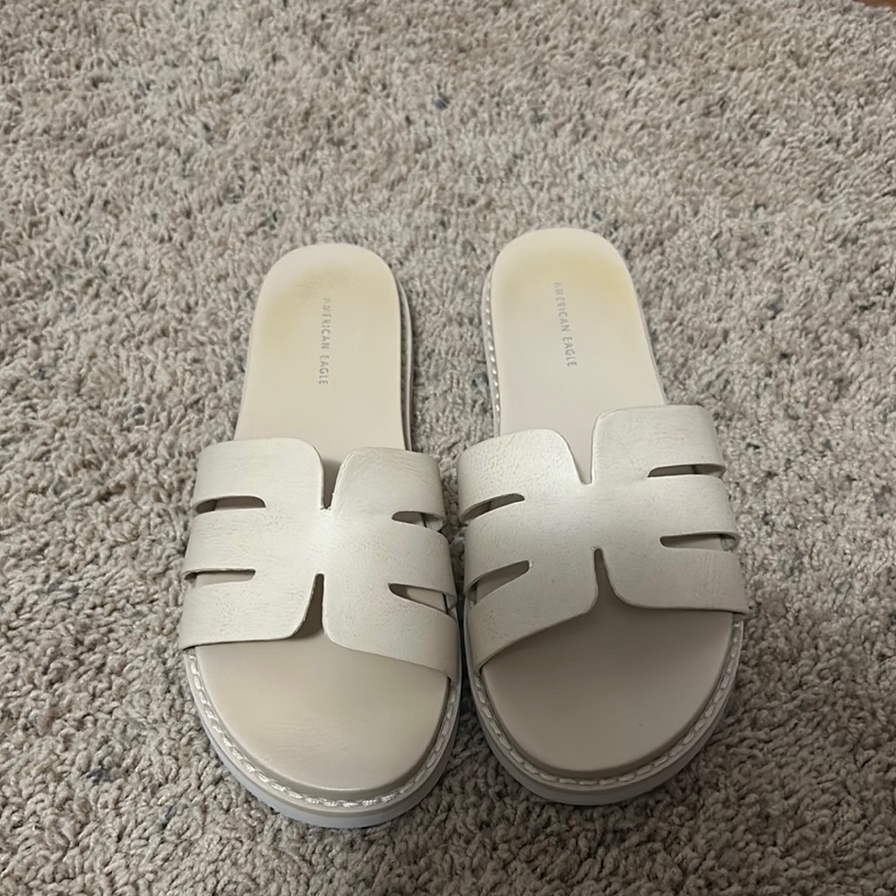 AE American Eagle Cutout-Strap Vegan Leather Slide Sandal